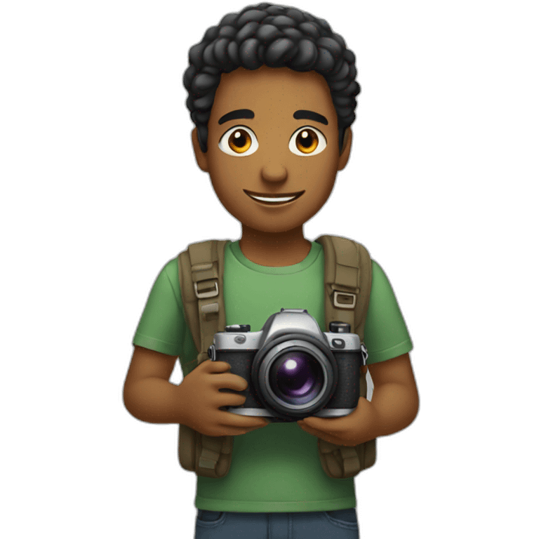 young man with camera emoji