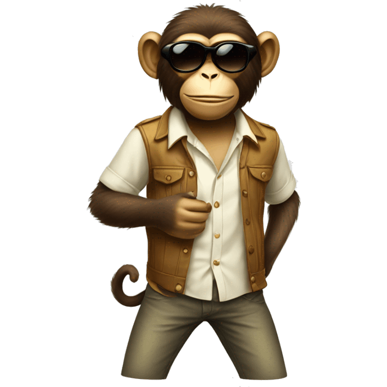 a monkey with shirt and sunglasse emoji