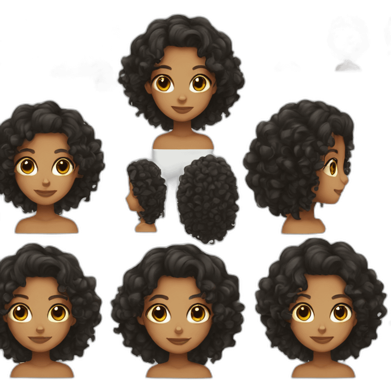 tan girl with dark curly hair emoji