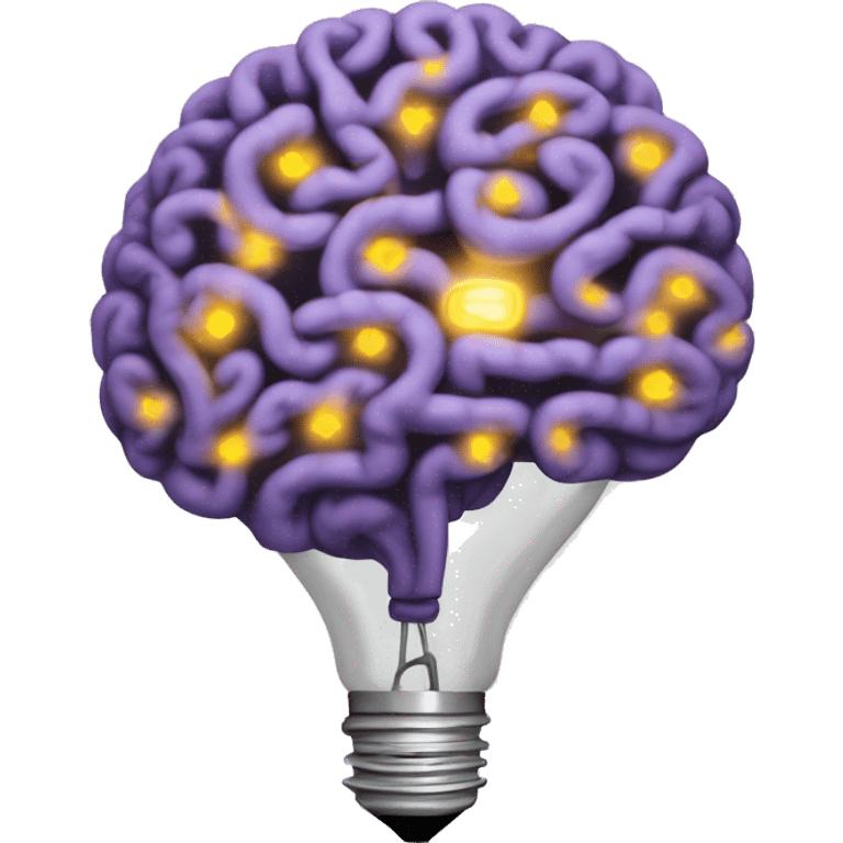 the human brain shaped idea lightbulb emoji