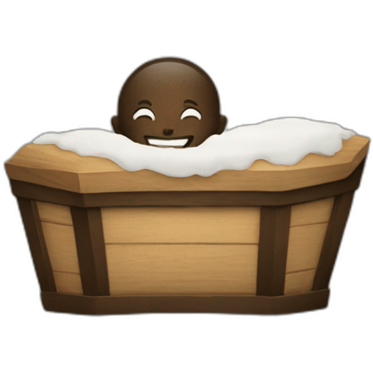 person laughing in a coffin emoji