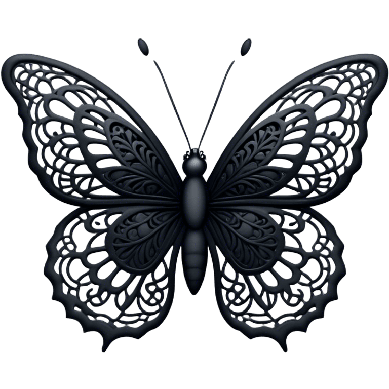 Black lace butterfly emoji