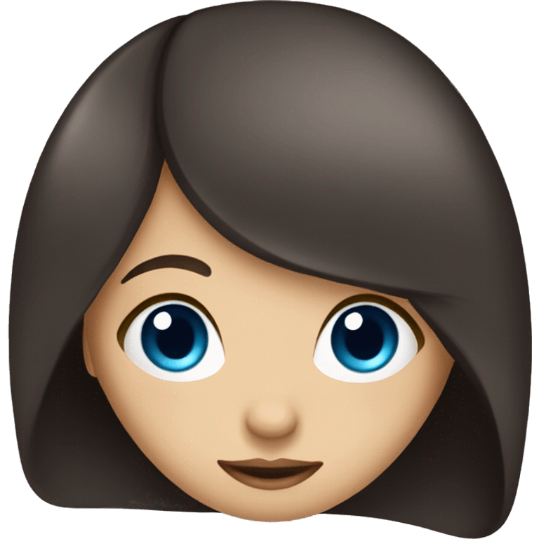 Girl with dark brown hair and blue eyes reading a book emoji