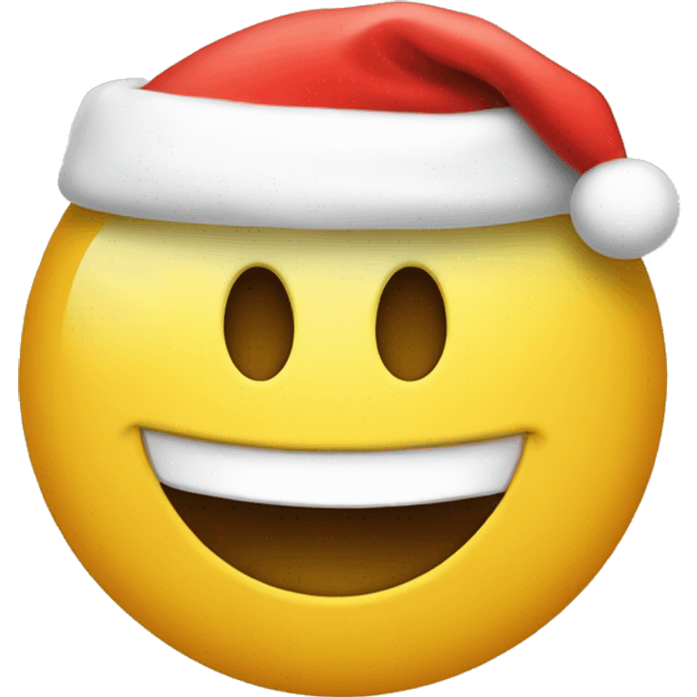 Smiley emoji with Santa hat on emoji