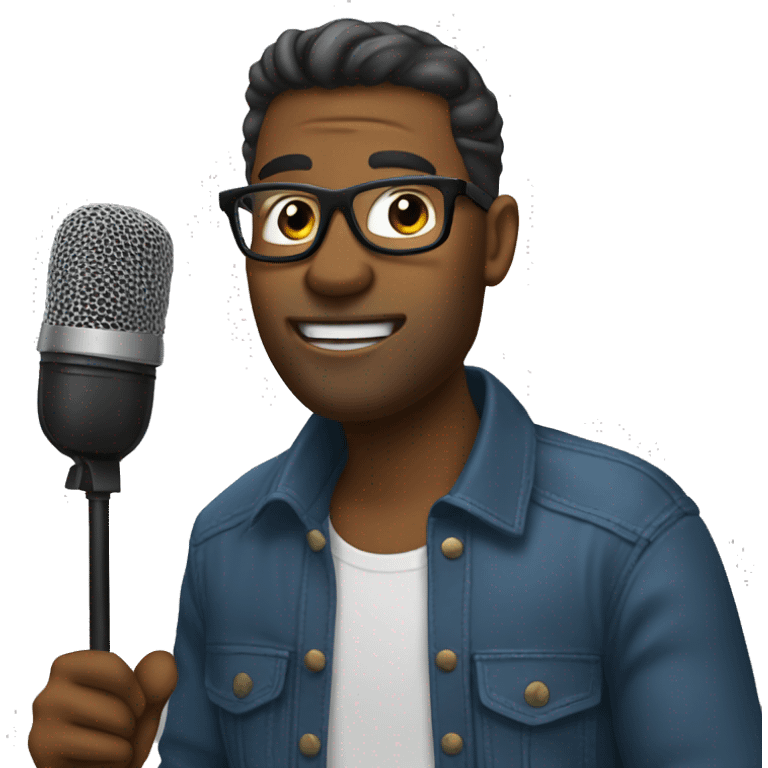 Podcaster talking into microphone emoji