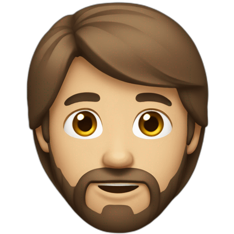 Straight Long brown hair male with beard emoji