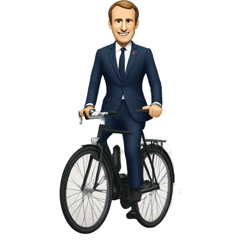 Macron sur un vélo  emoji