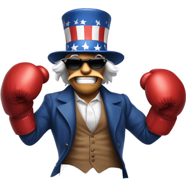 Uncle Sam boxing in sunglasses emoji