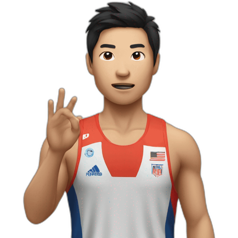 Asian athlete gesturing No emoji