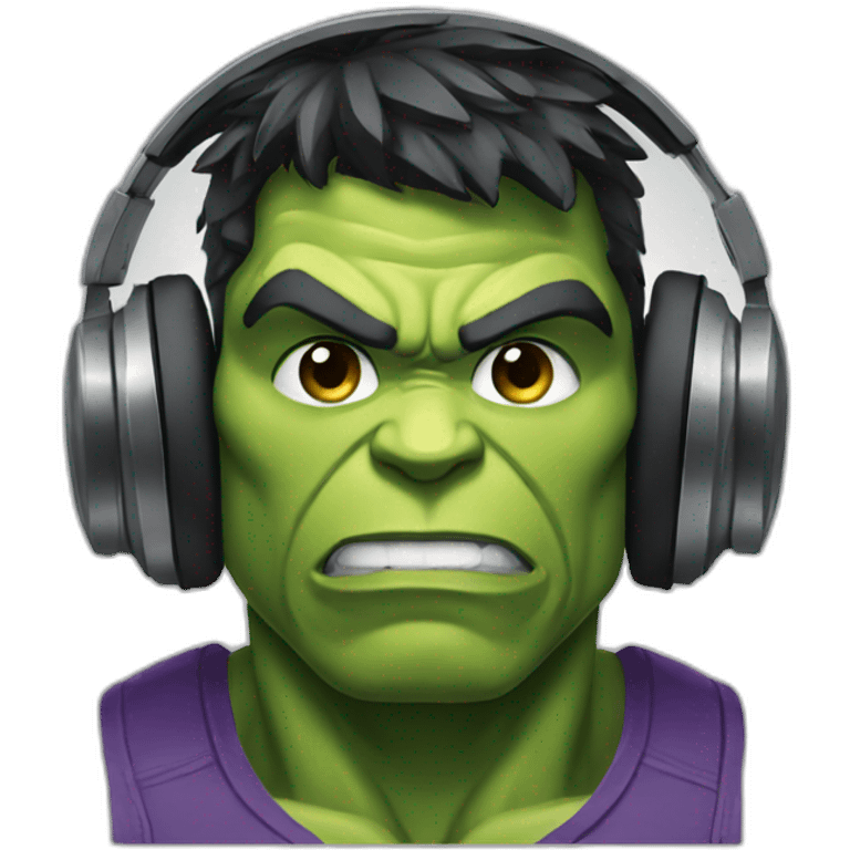 hulk with headphones emoji