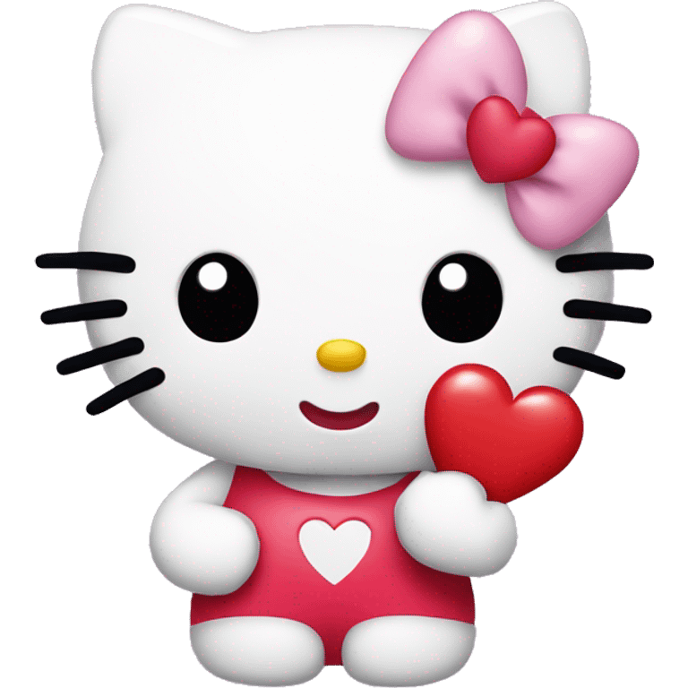 hello kitty holding a heart emoji