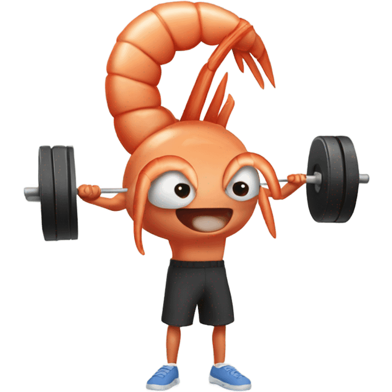 a shrimp lifting weights emoji