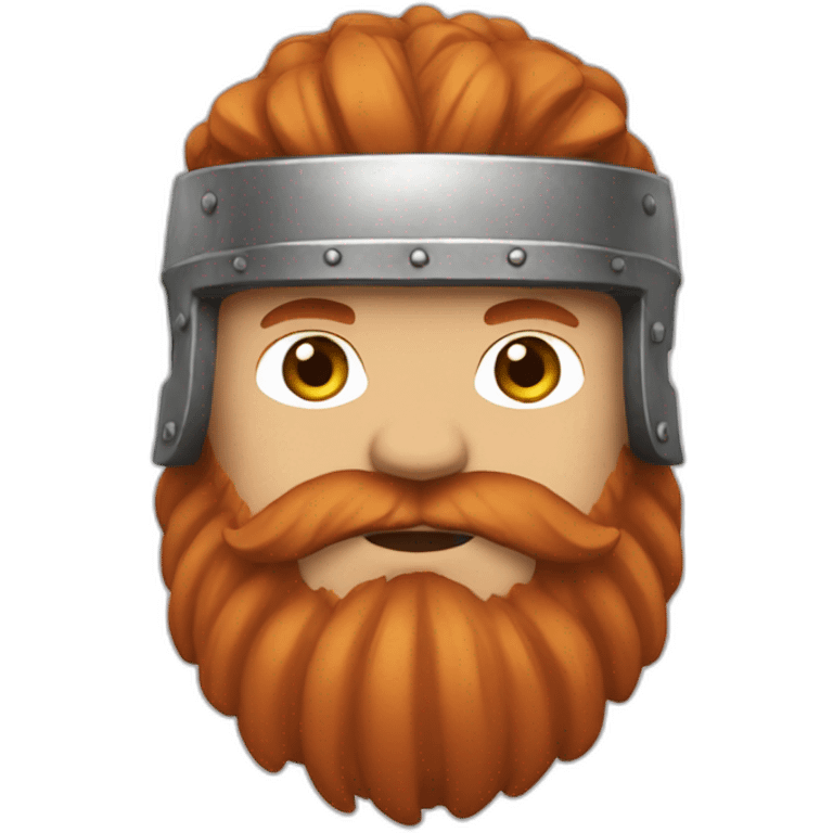 male viking with a reddish beard streaked with white helmet no horns emoji