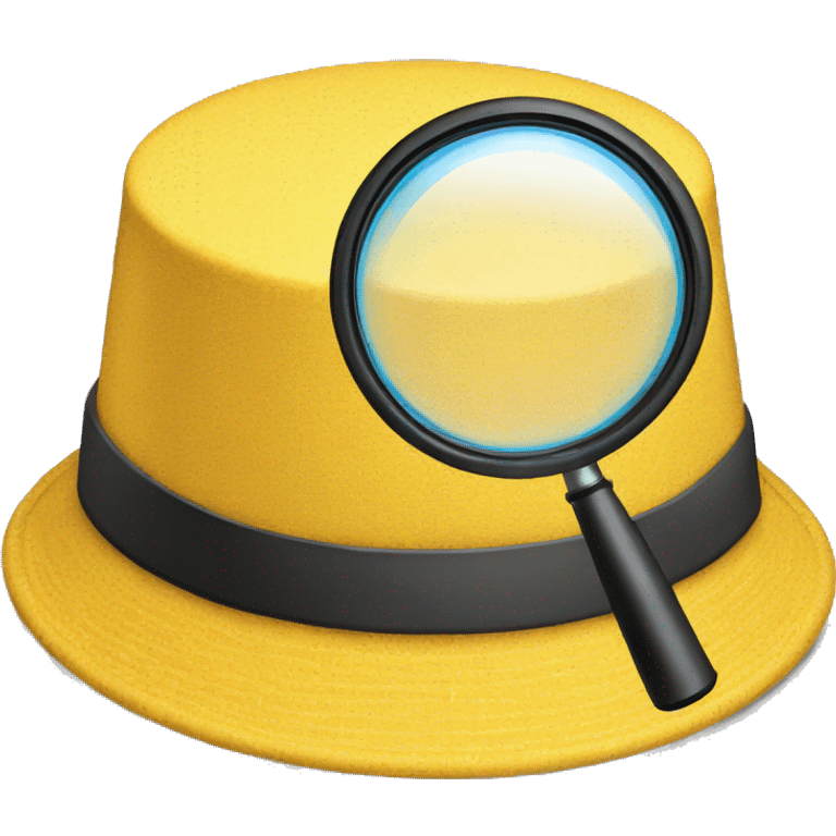 emoji magnifying glass hat emoji