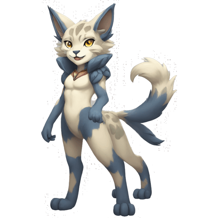 Anthro Sona Lynx-Fakémon Full Body emoji