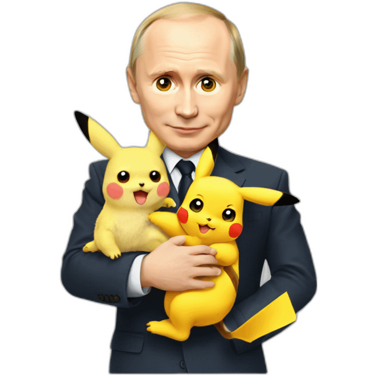 Putin holding a baby pikachu emoji