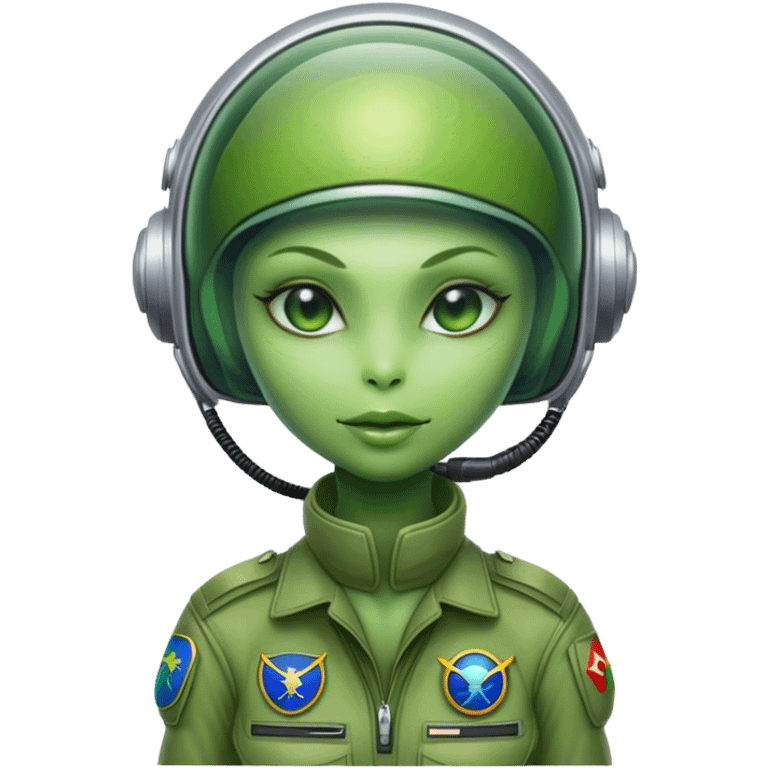 green alien reptilian woman pilot emoji