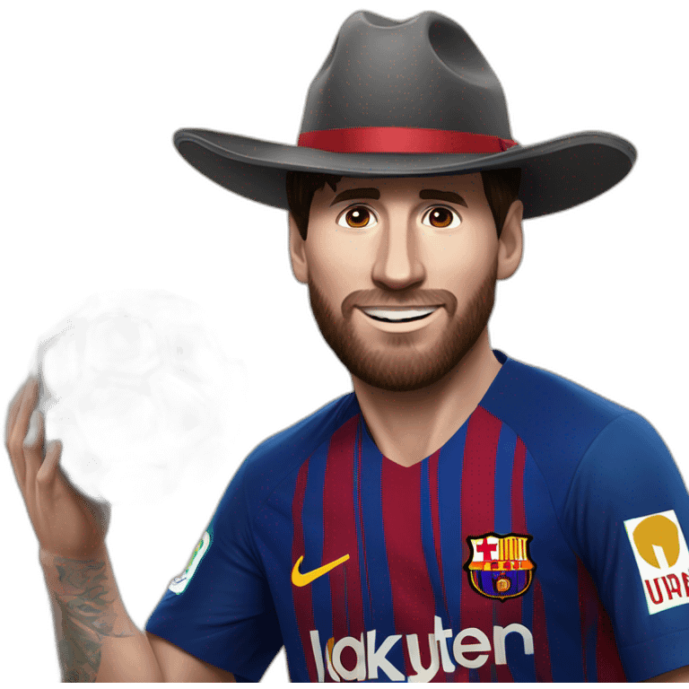 Messi con un sombrero peruano emoji