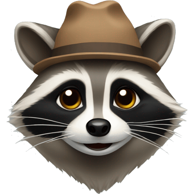 Raccoon with little hat emoji