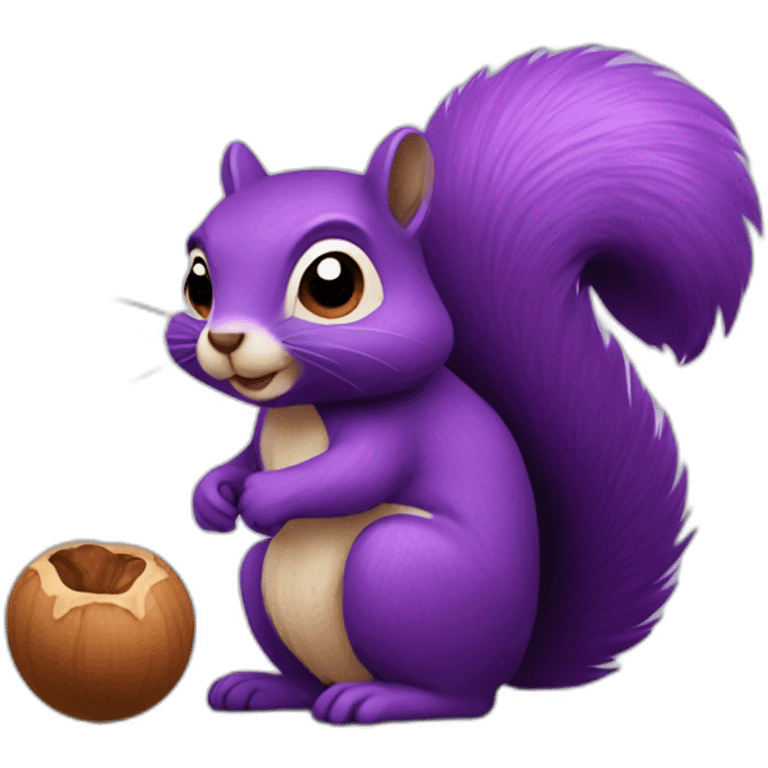 purple squirrel with purple nut emoji