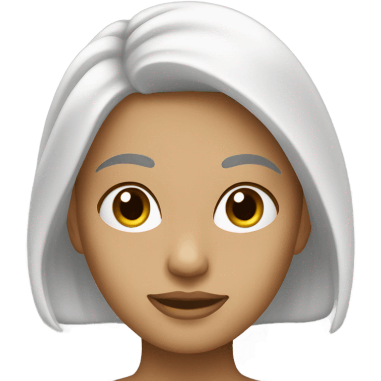 femme blanche aux cheveux noirs lisses emoji