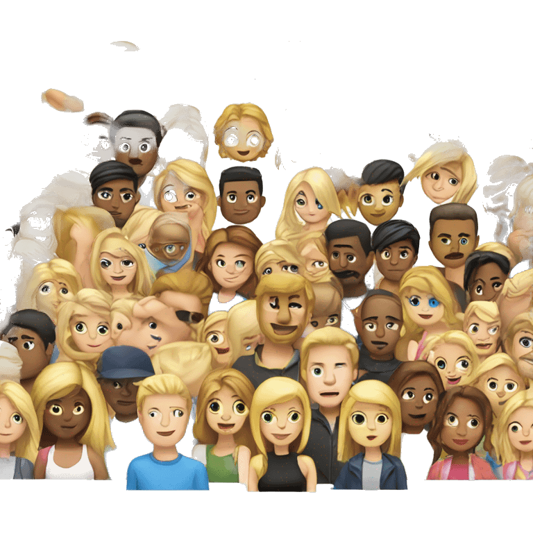 different people around the blond girl emoji