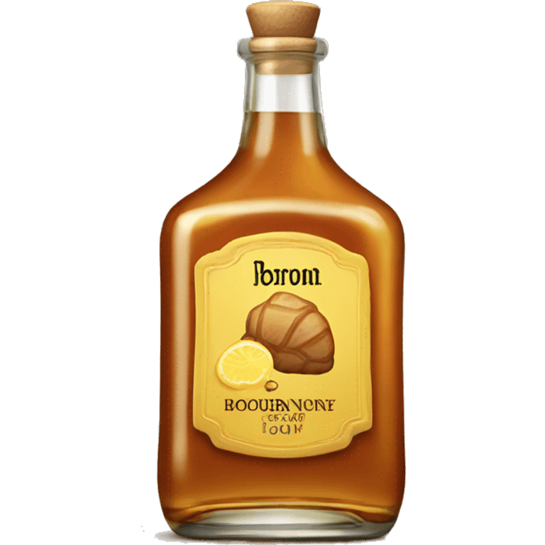 Bourbon bottle with ginger, Lemon and Honey emoji