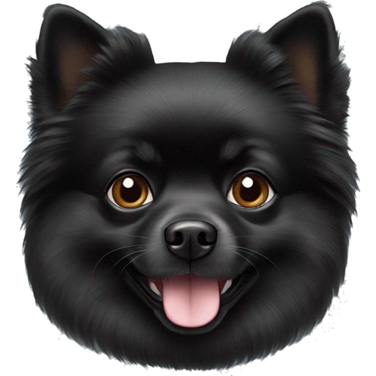 Black ten pomeranian dog emoji