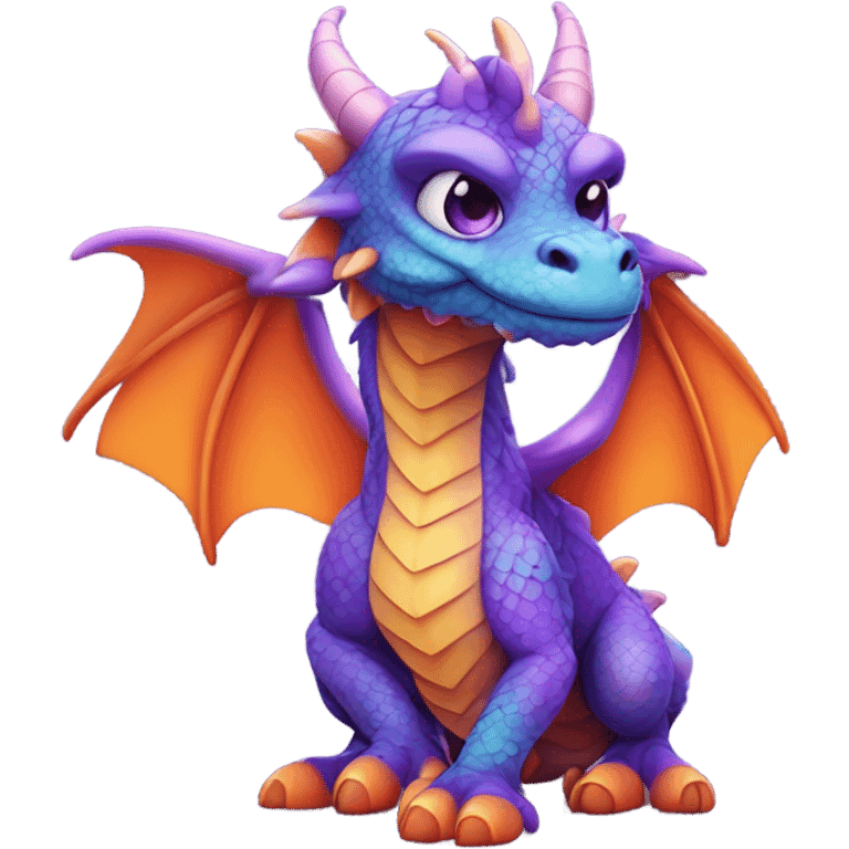 Cute purple and orange dragon  emoji