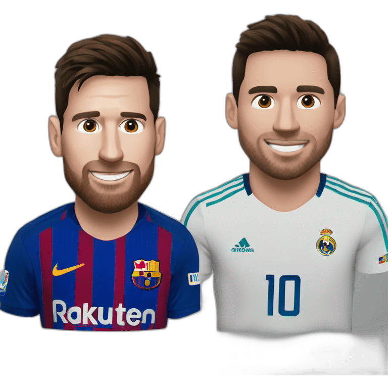 Messi qui regarde ronaldo à jeu nous emoji