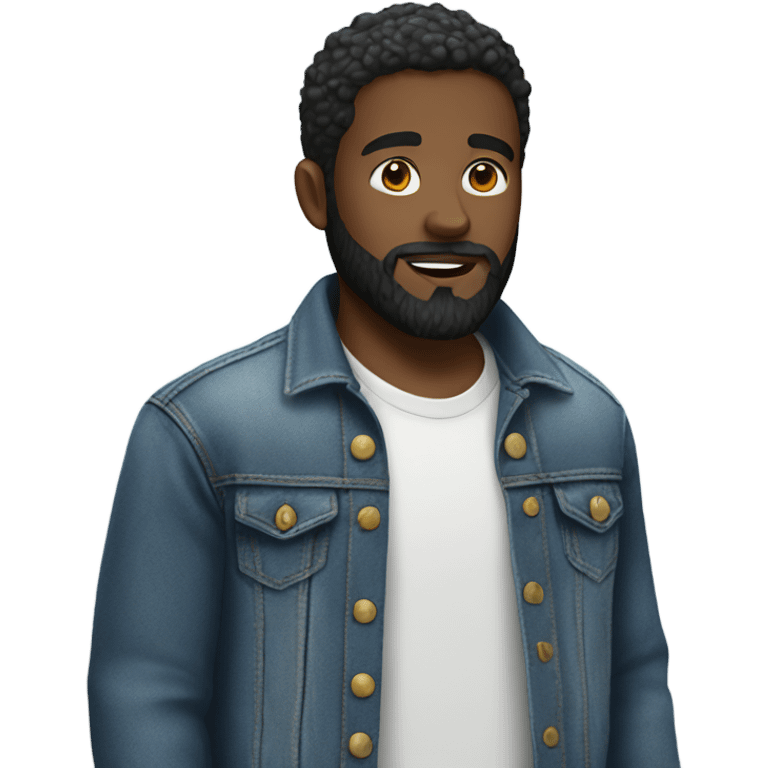 bearded boy in denim jacket emoji