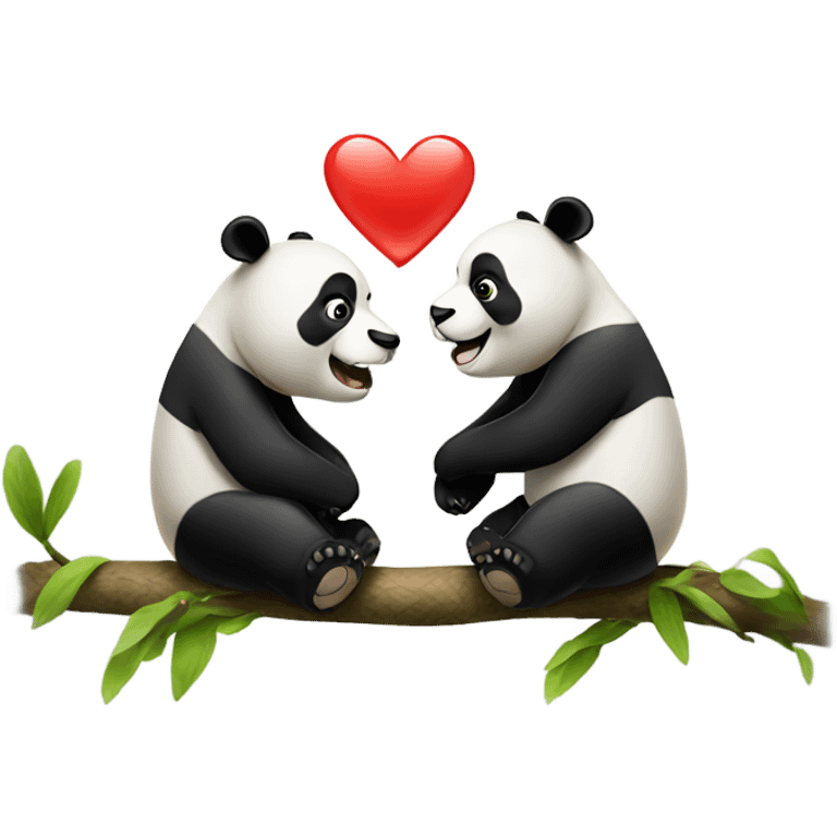 2 pandas in love emoji