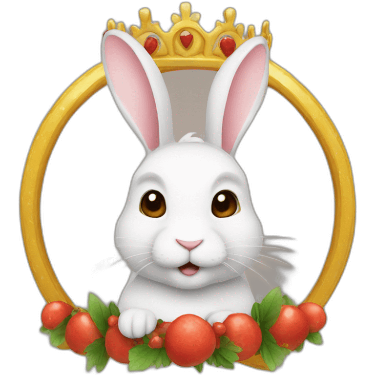 Lapin avec couronne emoji