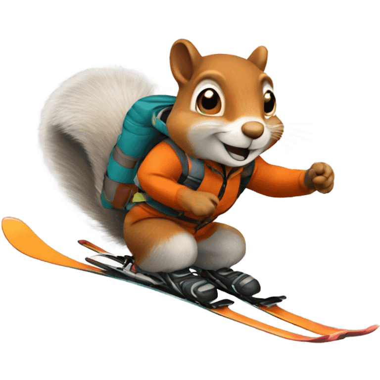 Squirrel skiing emoji