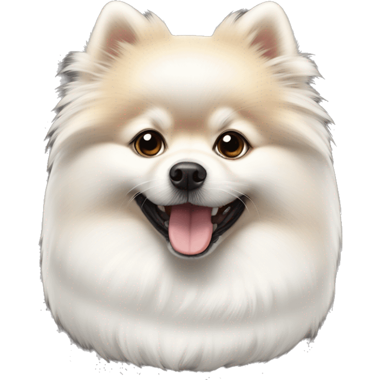 The white Pomeranian Spitz is pre-b emoji