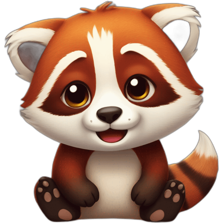 Drunk red panda emoji