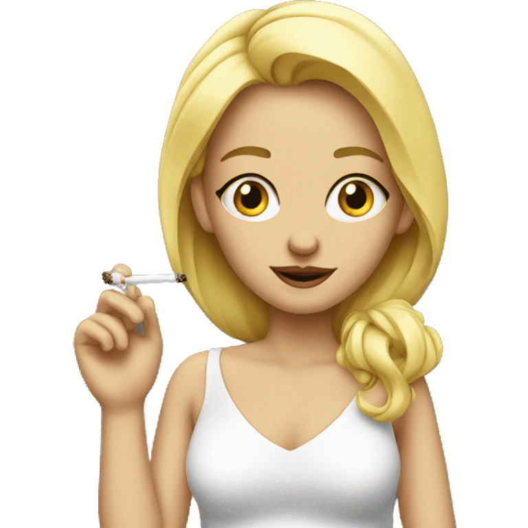 blonde girl smoking  emoji