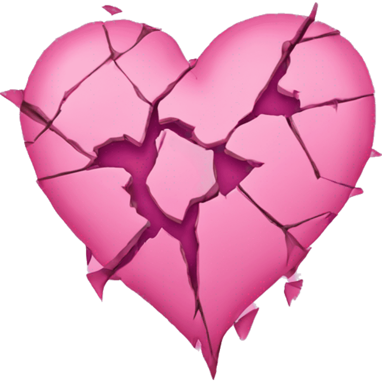 Pink shattered heart emoji