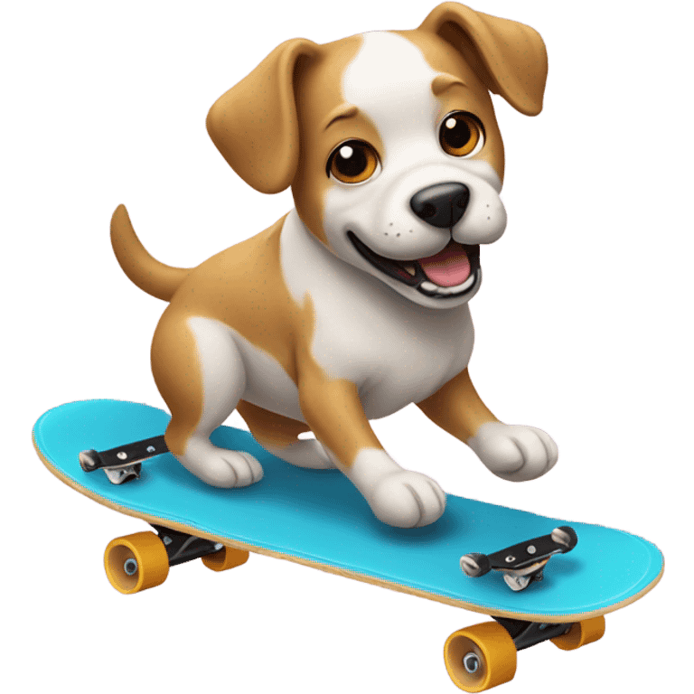 dog riding skateboard emoji