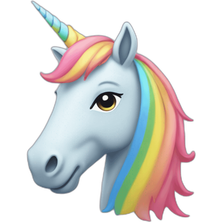 Licorne sur arc en ciel emoji