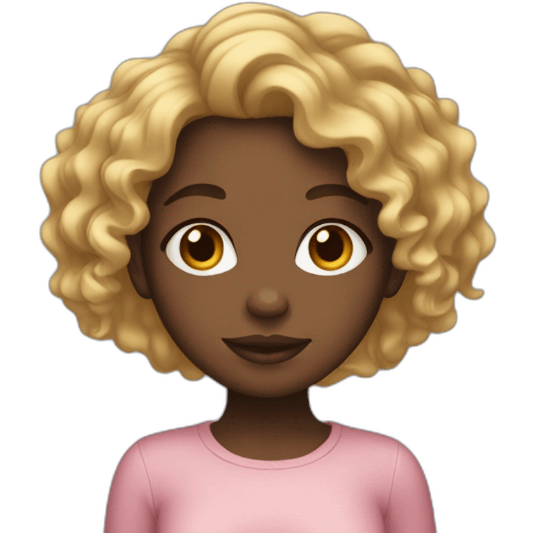 Black girl with blond curly hair emoji