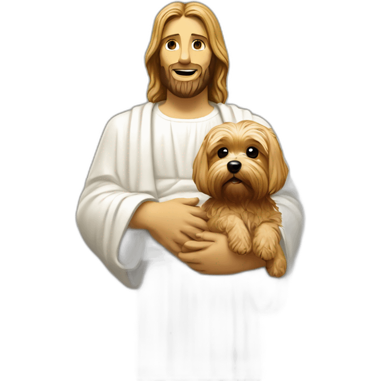 christ the redeemer status holding yorkie emoji