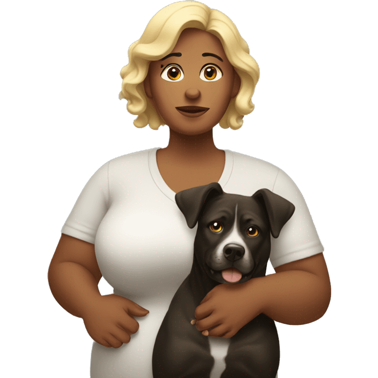 Big woman with dog emoji