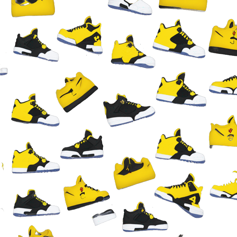 Black and yellow Jordan 4s  emoji