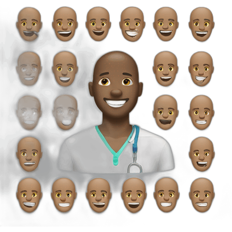 Create a bald black guy with orthodontics emoji