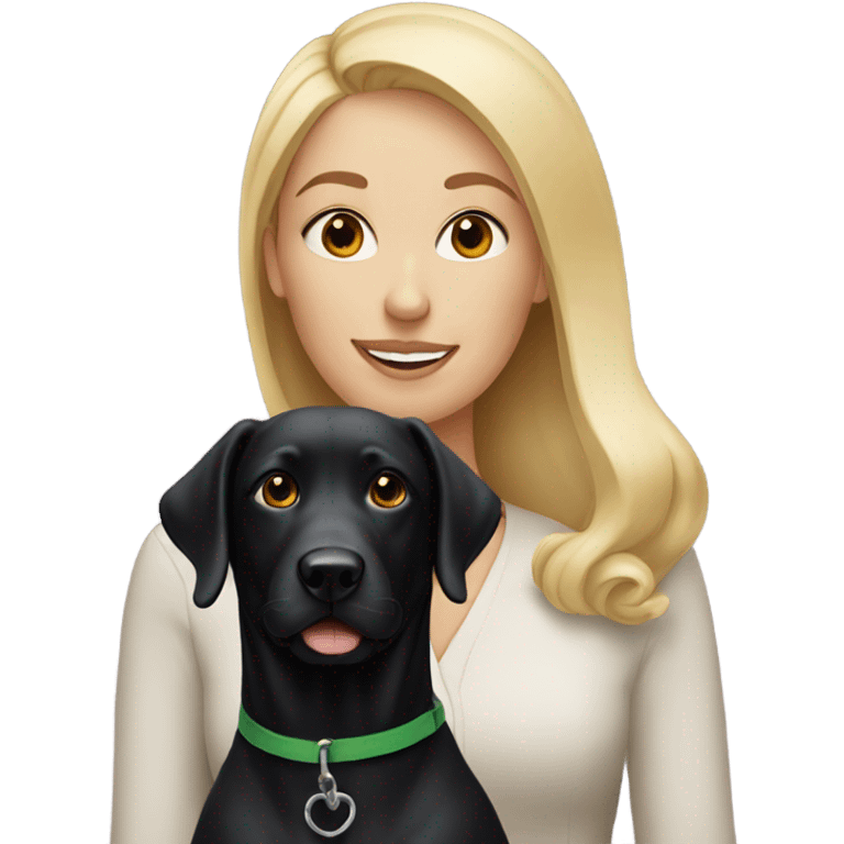 Blonde lady with black lab  emoji