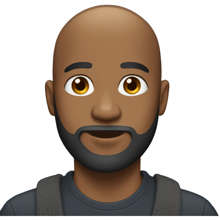 Bald black man with a beard and a beanie emoji