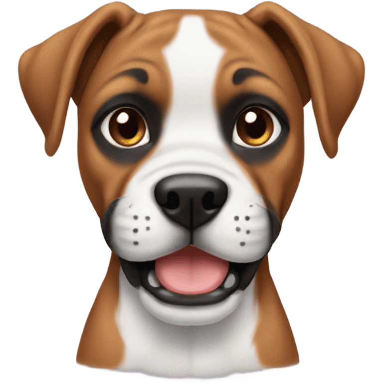 puppy boxer with puppy teeth showing emoji