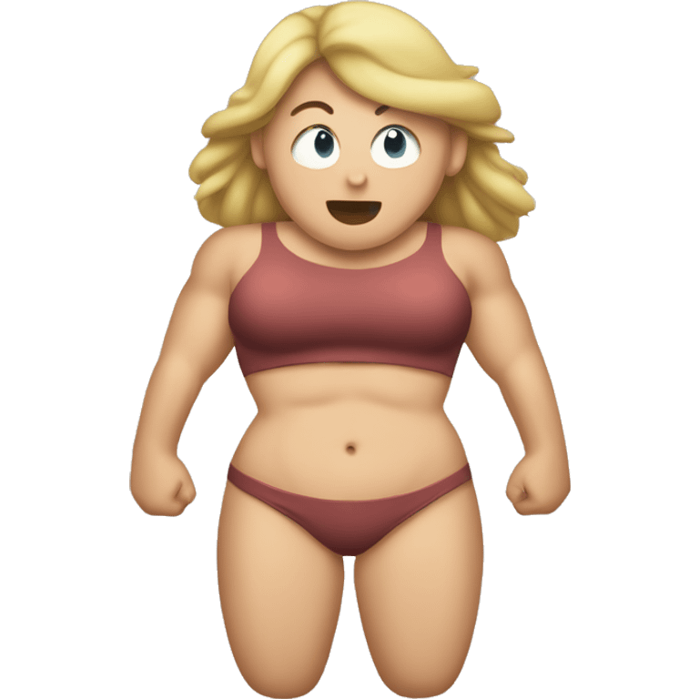 Stomach Large muscles, Caucasian woman emoji