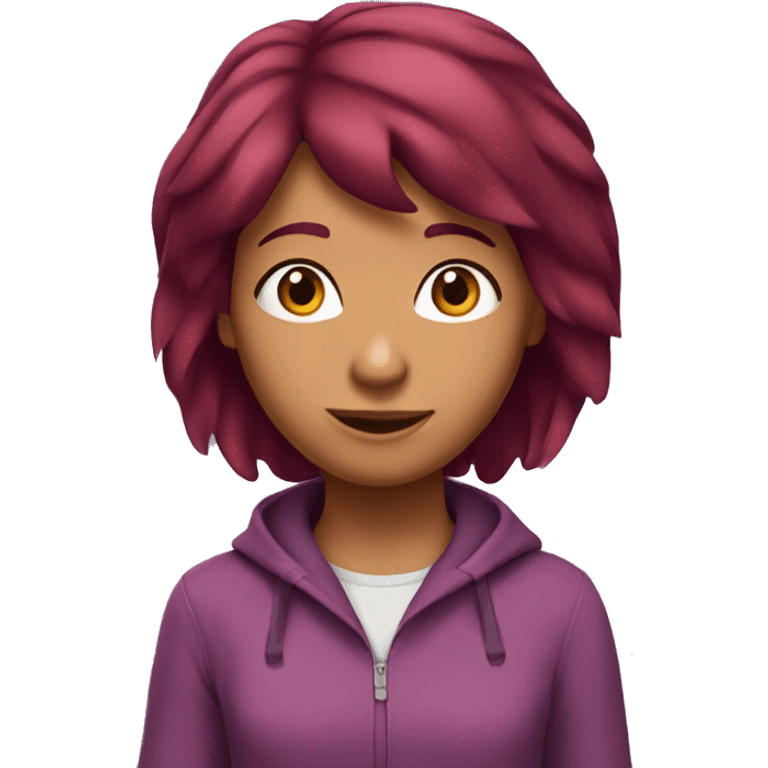 Dora with meroon colour hair emoji